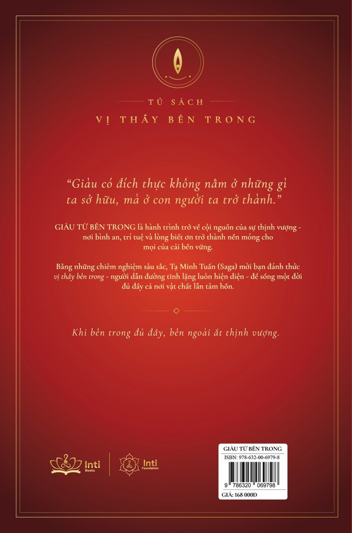 Bìa sau sách Giàu Từ Bên Trong